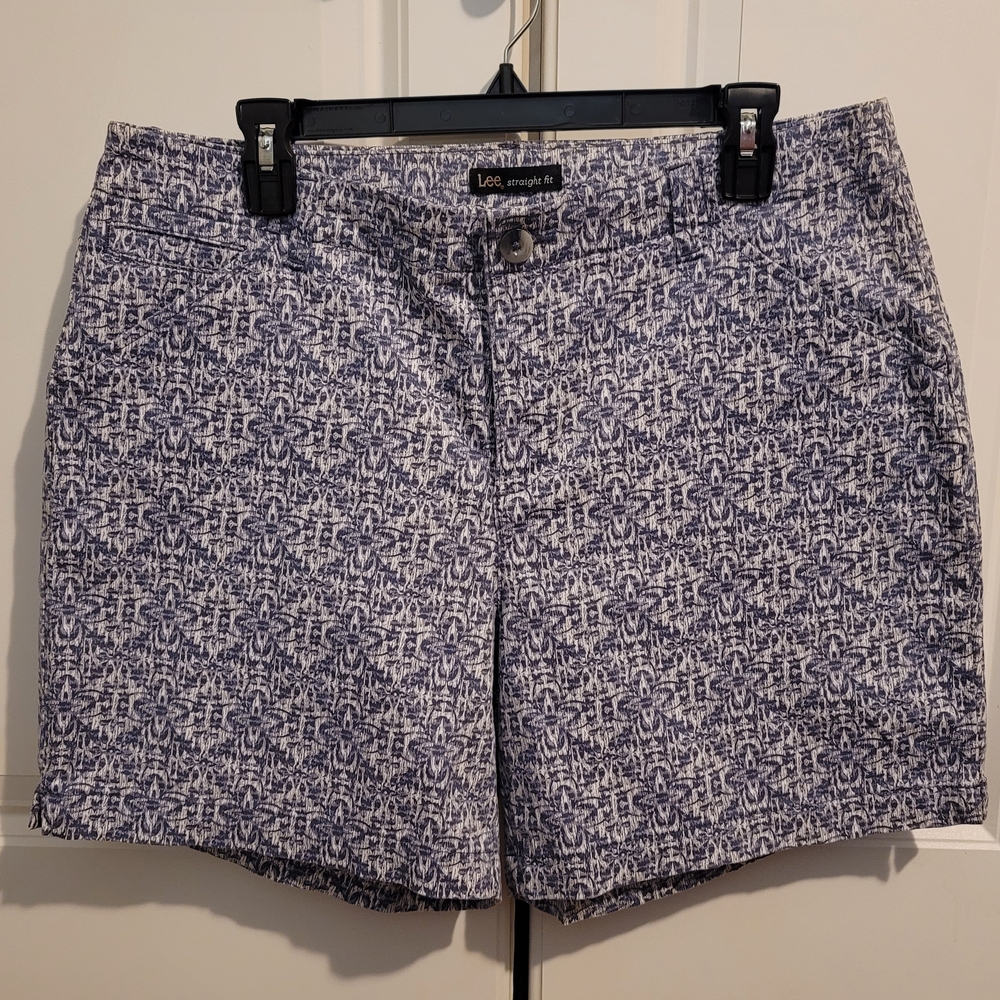 Lee Blue and White Patterned Shorts